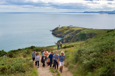 people walking the cliff of Howth