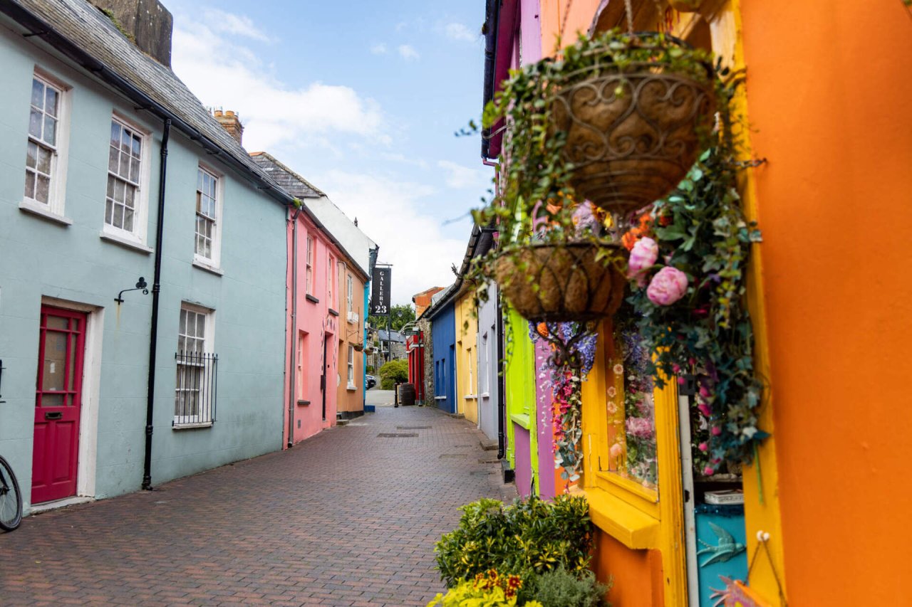 colourful street with houses