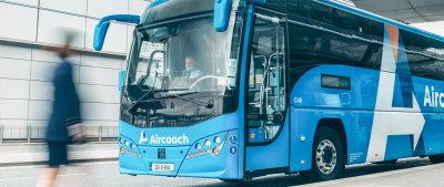 airport bus at terminal 2, dublin, ireland